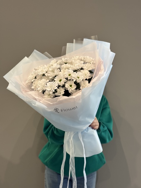 Букет «Пять ромашек» — 5 ромашковых хризантем