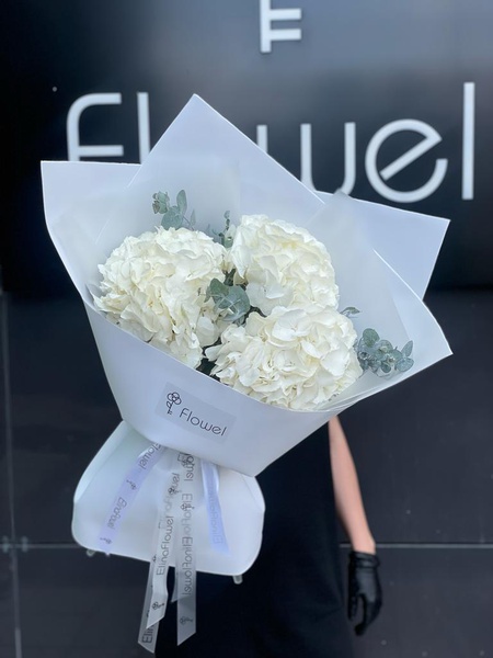 3 белые гортензии