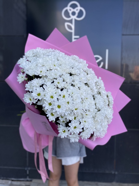 Букет «Юбилей» — 25 ромашковых хризантем